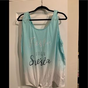 Blue and white ombré tank top